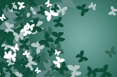 Koyu arka plan. Bir sürü kelebekler. İllüstrasyon