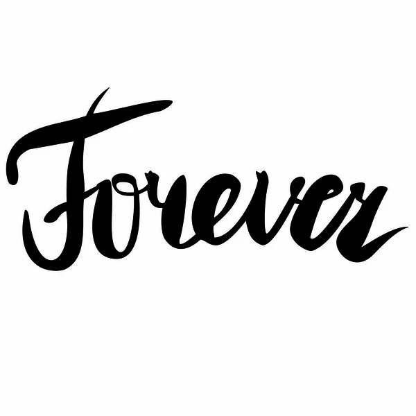 Handwritten Quote Forever Black White — Stock Photo, Image