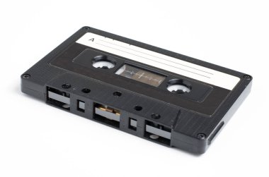 Eski ses kaset. Beyaz arka plan. Yakın çekim