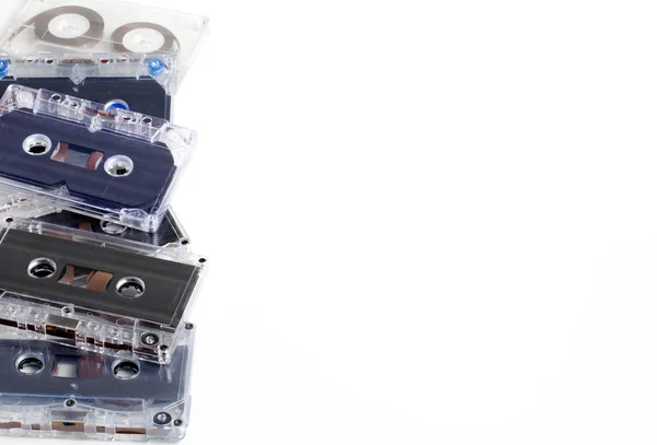 Lot Old Audio Cassettes Space Tex — Stock Photo, Image
