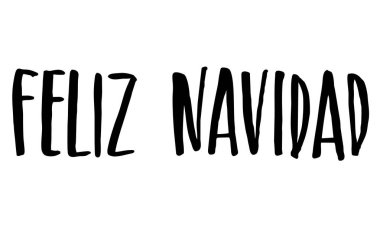 İspanyolca mutlu Noeller. El yazısı metin. Modern hat. Beyaz izole