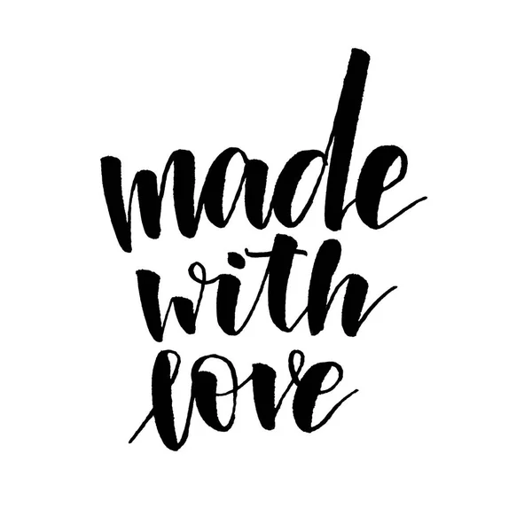 Made Love Handwritten Text Modern Calligraphy Isolated White — Stock Photo, Image