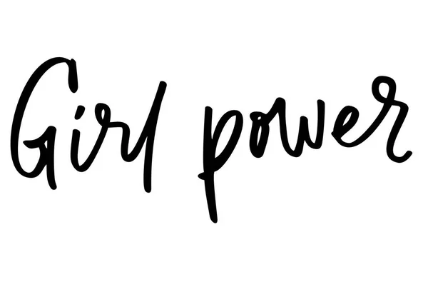 Girl Power Handwritten Text Modern Calligraphy Inspirational Quote Isolated White — Stock Photo, Image