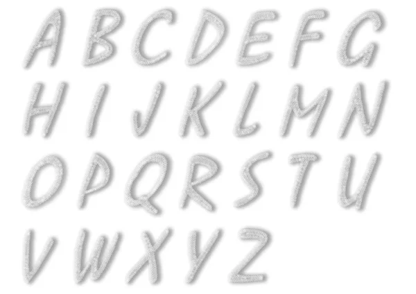 Alphabet Lettres Avec Flocons Neige Blancs Ombre — Photo