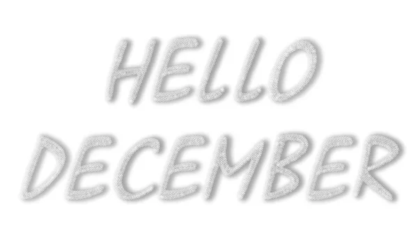 Felirat Amely Hópelyhek Hello December Illusztráció — Stock Fotó