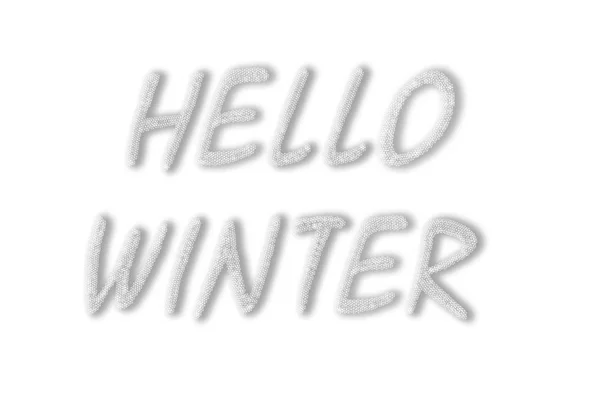 Napis Składające Się Płatków Śniegu Witam Zima Ilustracja — Zdjęcie stockowe