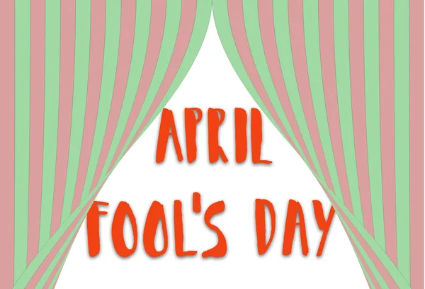 April Fool Day Jasny Tekst Odręczny Nowoczesnej Kaligrafii Ilustracja — Zdjęcie stockowe