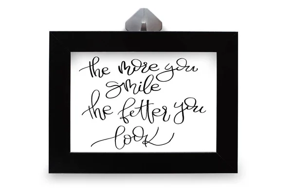Quanto Mais Sorris Melhor Olhas Texto Escrito Mão Caligrafia Moderna — Fotografia de Stock