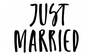 Yeni evli. El yazısı metin. Modern hat. İlham alıntı olduğunu. Beyaz izole