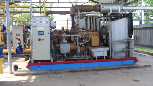 Compressor Poderoso Uma Usina Gás Comprimir Transportar Gás Para Sistema — Vídeo de Stock