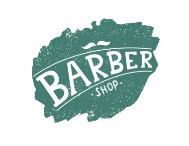 Kuaför dükkanı logo bıyıklı