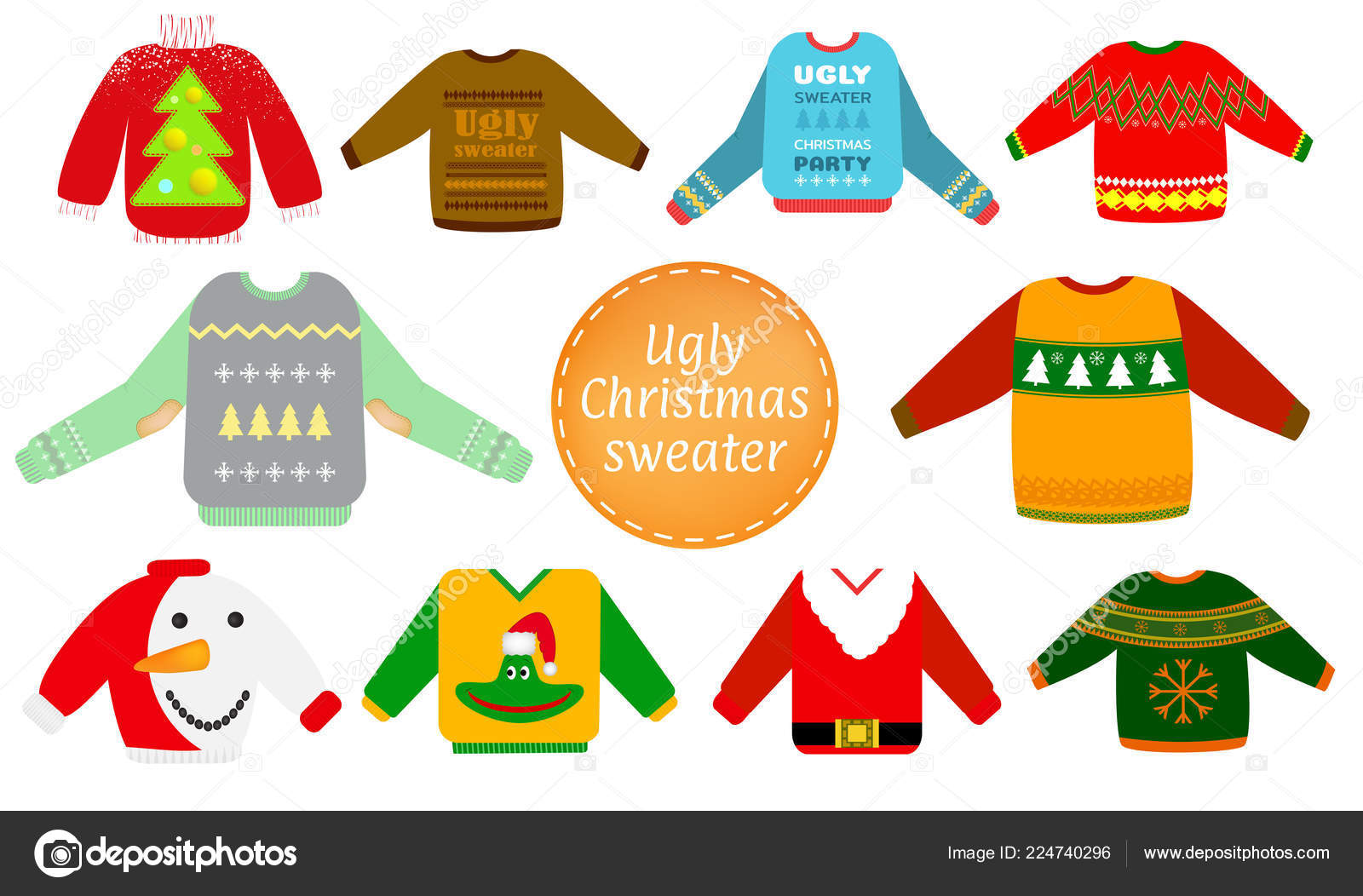 Red and Green Sweater Clip Art - Red and Green Sweater Image