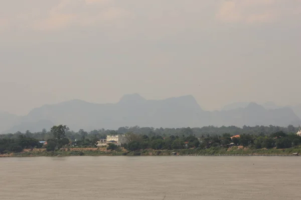 Mekong Nehri Boyunca Manzara Tayland Dan Bakılır Nakhon Phanom Tayland — Stok fotoğraf