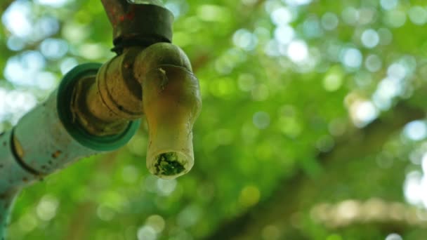 Shot Dripping Taps Idées Économie Énergie Conservation Monde — Video