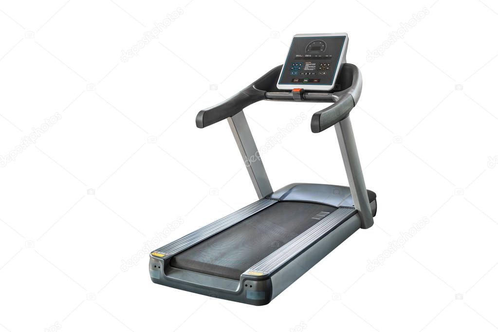 Treadmill in the gym, isolated on white background with clipping path.