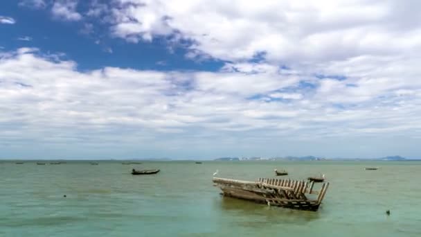 Zaman Atlamalı Batık Deniz Manzaralı — Stok video