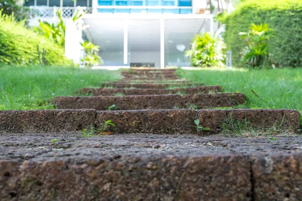 Viejas Escaleras Ladrillo Adecuadas Para Cortar Primer Plano Imagen —  Fotos de Stock