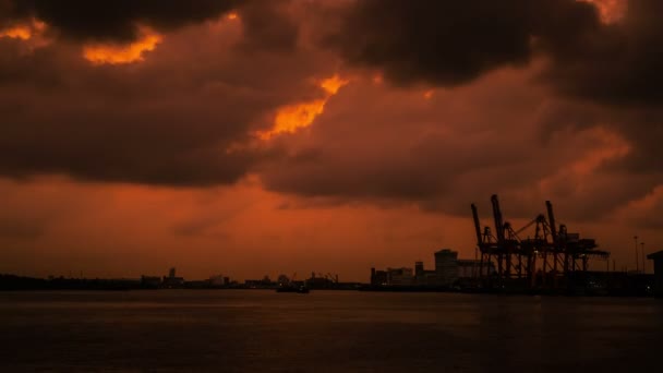 Time Lapse Paisagem Rio Chao Phraya Tailândia Com Navio Carga — Vídeo de Stock