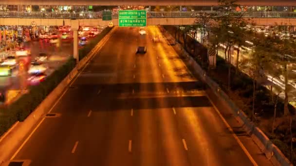 Zeitraffer Chaos Straßenverkehr Der Nacht Konzepte Der Hektik Leben — Stockvideo