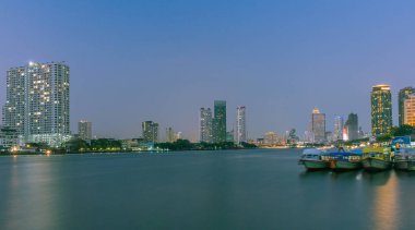 Bangkok gece, uzun pozlama fotoğrafları.