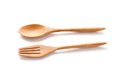 beyaz arka plan üzerinde ahşap Spoonizole