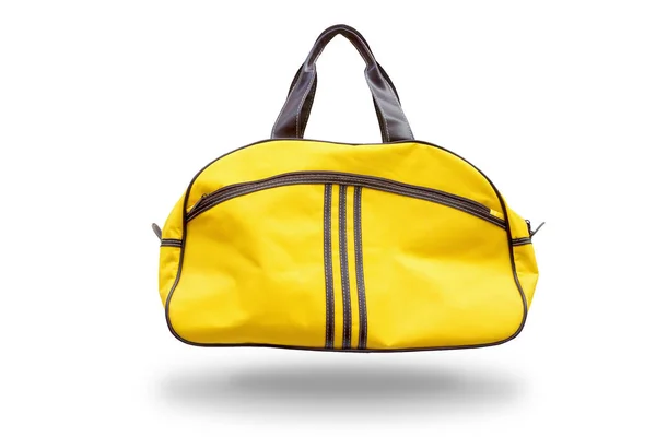 Amarillo Bolsa Deporte Aislada Blanco — Foto de Stock