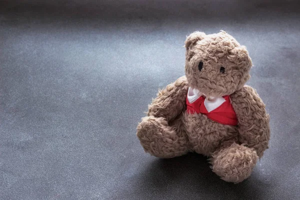 Furry Brown Teddy Bear Dirty — Stock Photo, Image