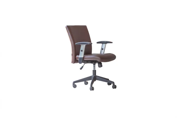 Černá Kožená Kancelářská Židle Izolované Svatodušní — Stock fotografie