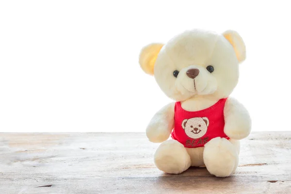 Teddy Bears Siedzi Drewnianym Floo — Zdjęcie stockowe