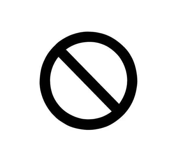 禁止黑色的标志 在白色背景上与剪切路径隔离 — 图库照片