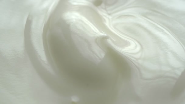 Detailní Záběr Textury Jogurtu Rotací — Stock video