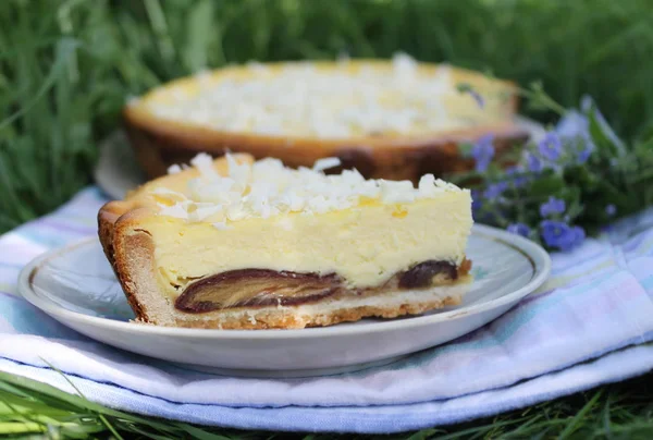 cake with filling and cream