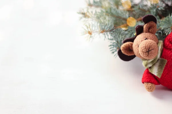 Deer Elk Christmas Tree Toys Symbol Christmas New Year Handmade — Stock Photo, Image