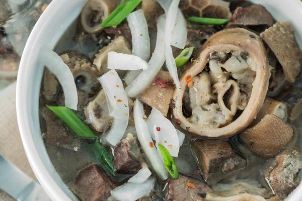 The national dish of nomadic peoples of Mongolia, Kalmykia, Tuva, Buryatia, Kazakhstan, Asia Europe East. Liver soup liver fat