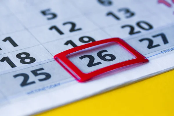 Καθορισμός Μιας Σημαντικής Ημερομηνίας Ένα Ημερολόγιο Ένα Κόκκινο Μολύβι Σηματοδοτώντας — Φωτογραφία Αρχείου