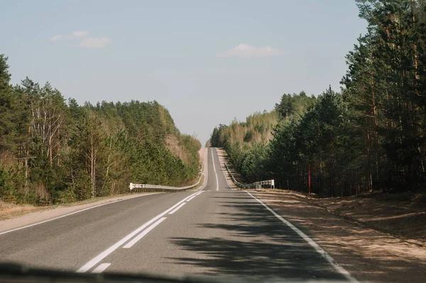 yol tepeye güneşli gün batımında dağ üstünde için ormandaki. 