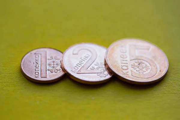 Papiergeld Und Münzen Aus Weißrussland Nach Stückelung Währung Verschiedener Länder — Stockfoto
