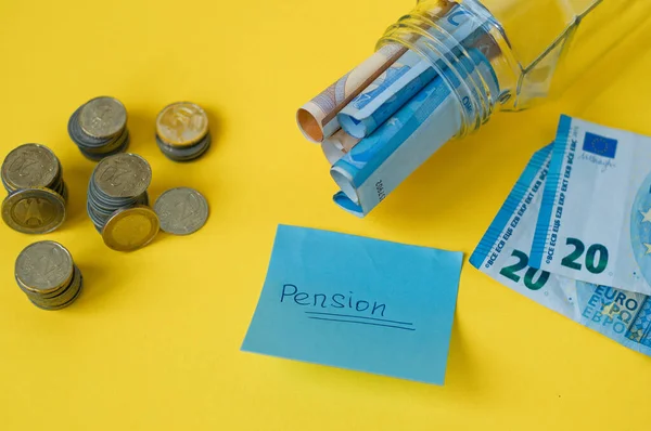 Stack Money Glass Cup Collect Coin Paper Document — Stock Photo, Image