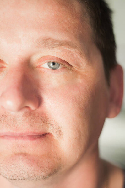 Half male face, human proportions