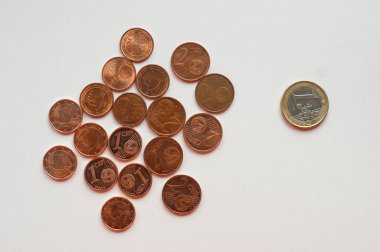 Avro sikkeleri izole, finans ve tasarruf kavramı