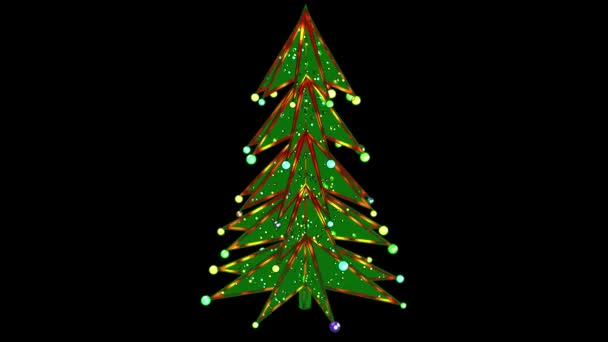 Cartoon Christmas Tree Spinning Looping Animation — Stock Video