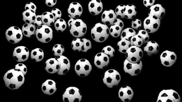 Abstraktní animace fotbalového míče. Opilý animationanimated pozadí. Fotbalový míč. Fotbalová pozadí. Fotbalový míč jako částice animace