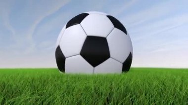 Gündüz sırasında çim sahada futbol topu
