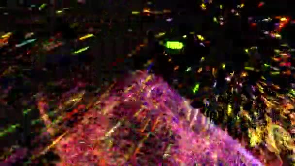 Abstract Animation Fast Moving Particles Fiery Bright Flashes Multicolored Sparks — Stock Video