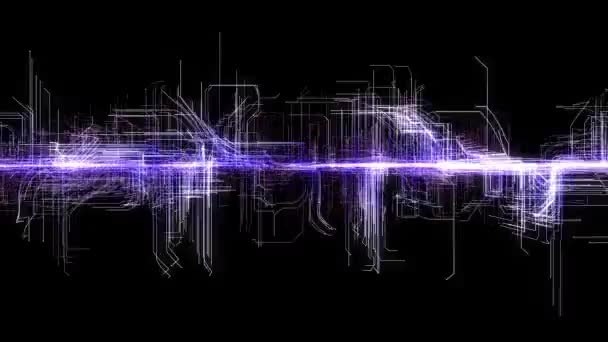 Lignes Particules Volantes Rapides Mouvement Rectangulaire Dans Espace Tridimensionnel Mouvement — Video