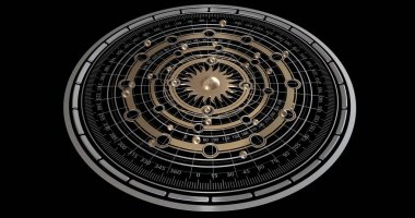 Astrolabe, metaphorical structure of solar system. clipart