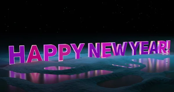 Happy New Year Illustration Rendering — Stock Photo, Image