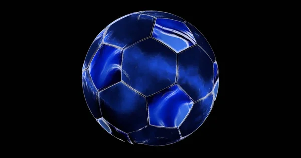 Çizgiler ve parçacıklar fütüristik futbol topu. Futbol soyut ağ arka plan. 3B hacim projeksiyon.