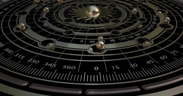 Astrolabe, güneş sisteminin metaforik yapısı.