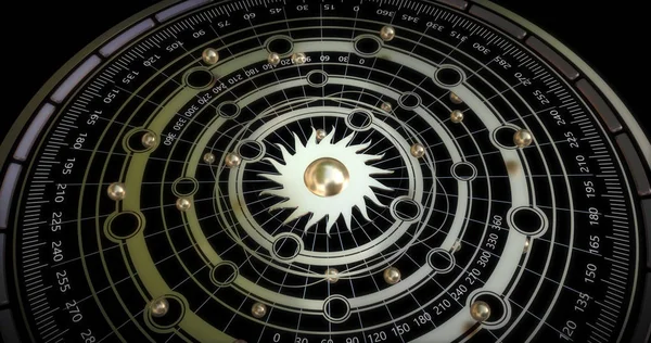 Astrolabe, güneş sisteminin metaforik yapısı.